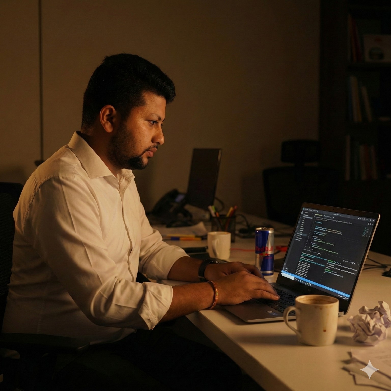Somnath developing the SimpleAgentix architecture on a laptop