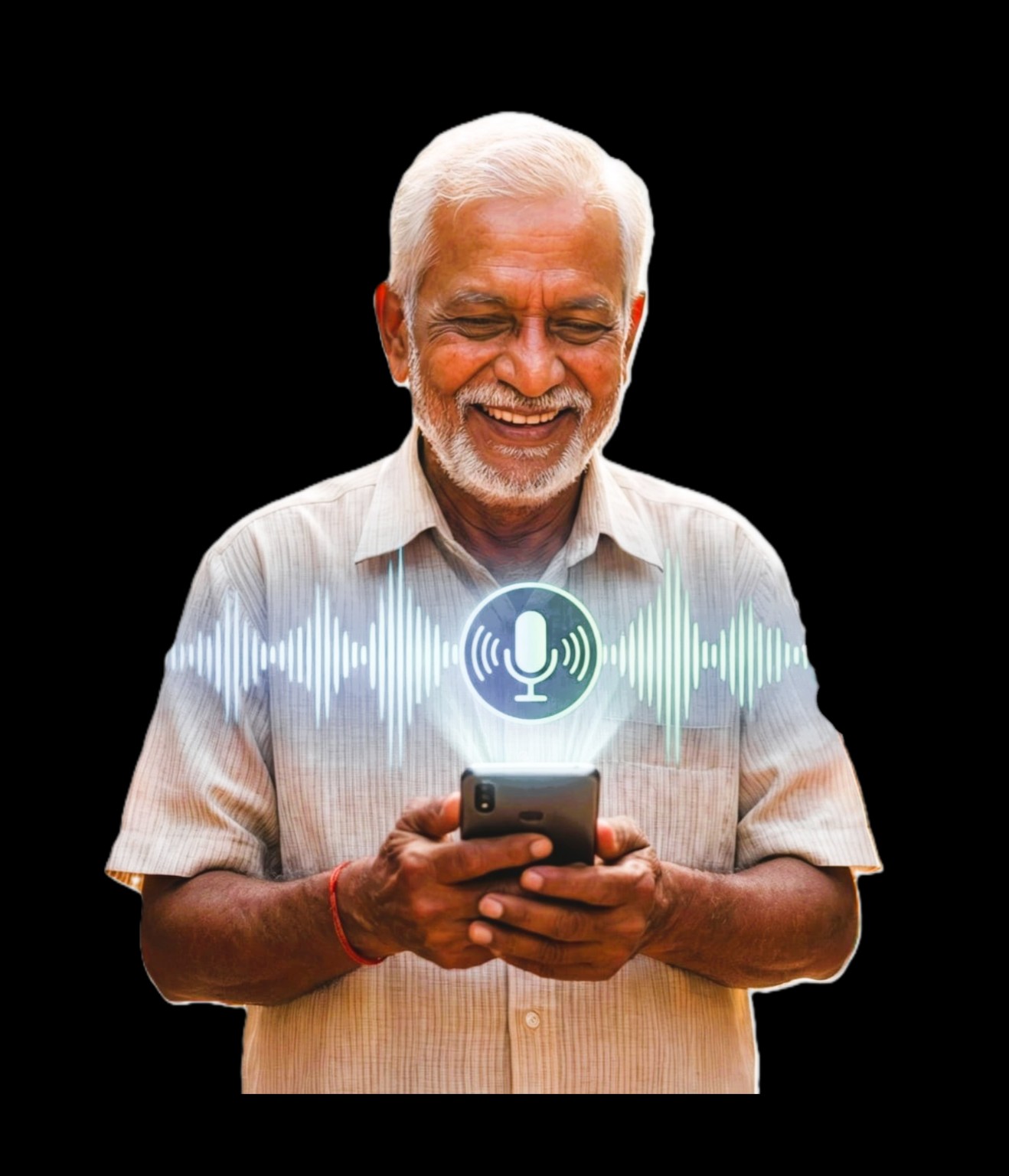 SimpleAgentix voice-native business avatar holding a smartphone