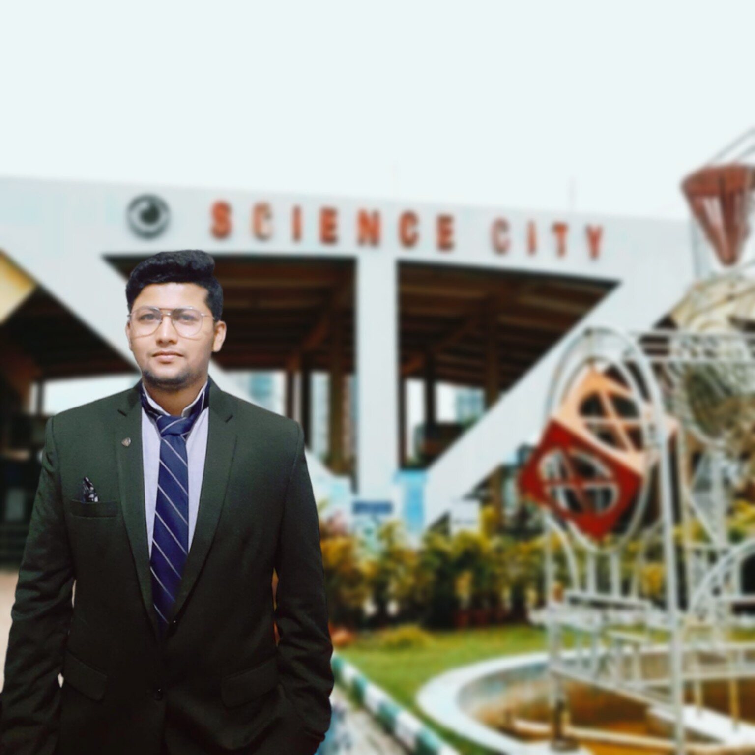 Somnath in formal attire at Science City